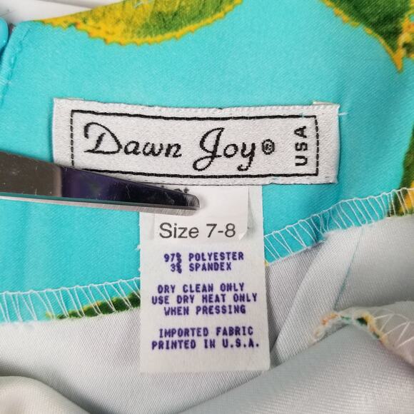 Dawn Joy USA Blue Yellow Purple Bodycon Vintage Dress Very Nice Size 7 8 - Picture 4 of 4